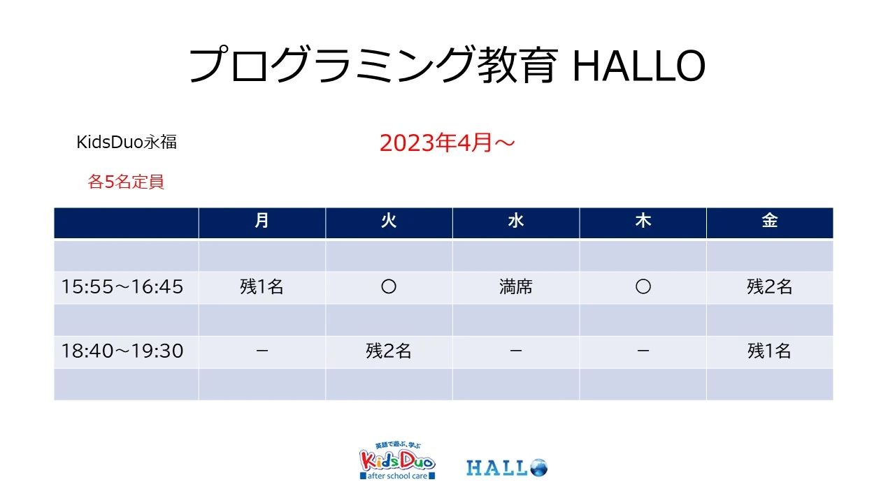 プログラミング教育 HALLO キッズデュオ 永福校のサムネイル画像 2